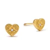Astley Clarke Biography 18ct Yellow Gold Vermeil White Sapphire Heart Stud Earrings