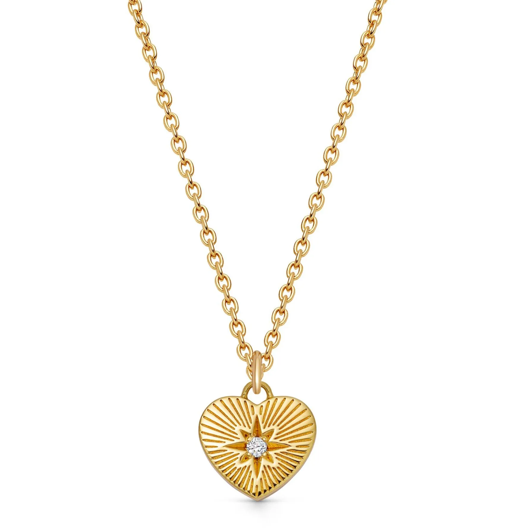 Astley Clarke Biography 18ct Yellow Gold Vermeil White Sapphire Heart Pendant