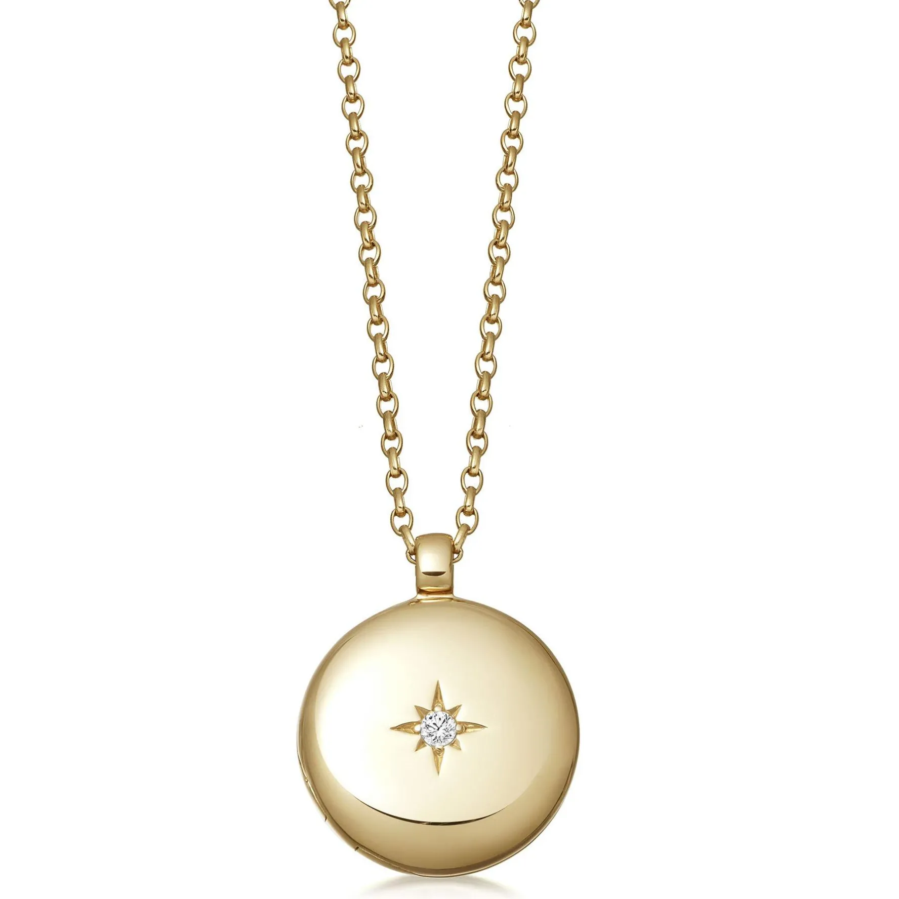Astley Clarke Biography 18ct Yellow Gold Vermeil White Sapphire Locket