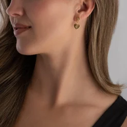 Astley Clarke Biography 18ct Yellow Gold Vermeil White Sapphire Double Heart Drop Stud Earrings