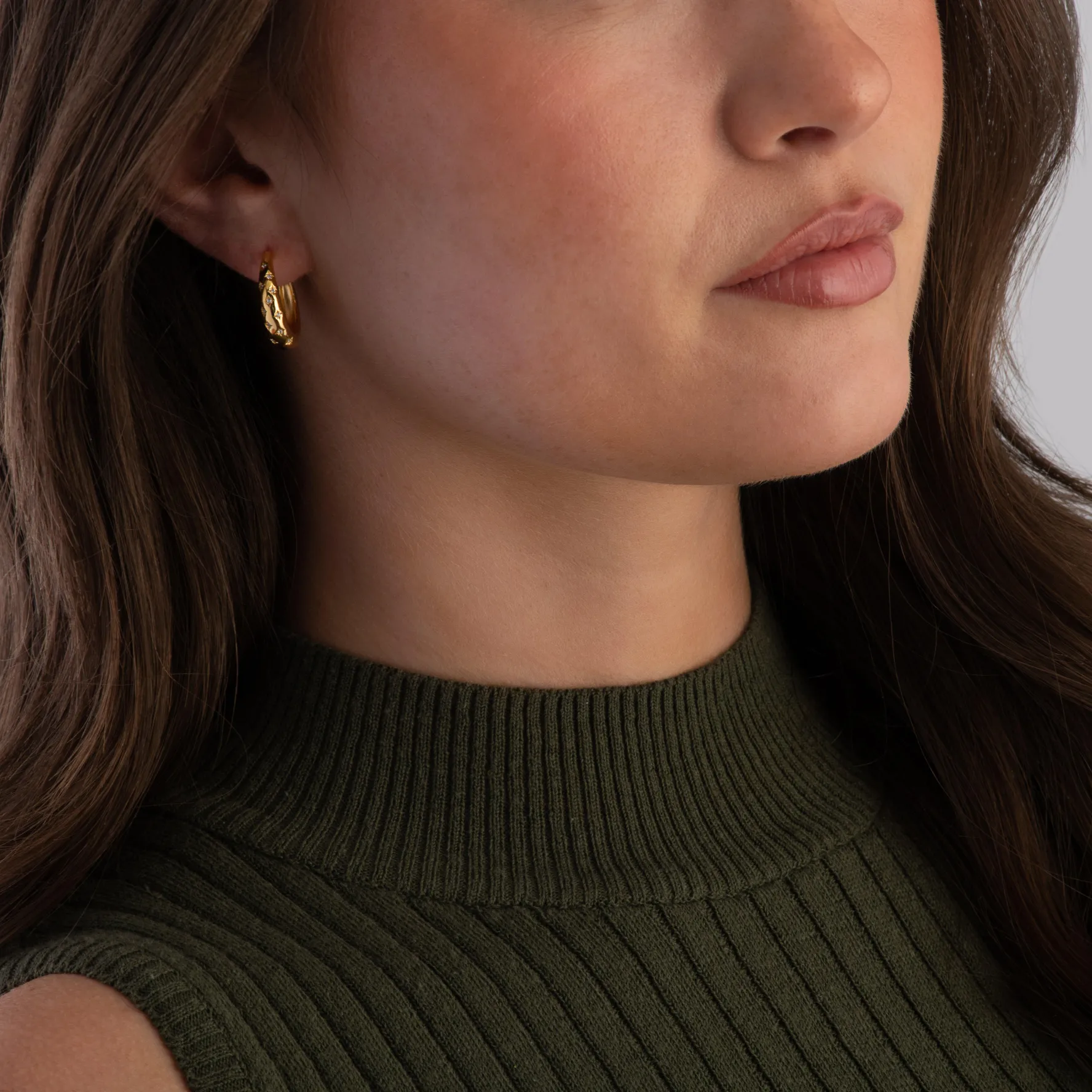 Astley Clarke Celestial 18ct Yellow Gold Vermeil White Sapphire Hoop Earrings