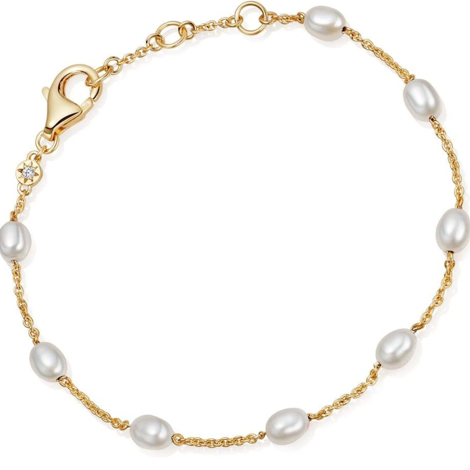 Astley Clarke Celestial 18ct Yellow Gold Vermeil Freshwater Pearl Bracelet
