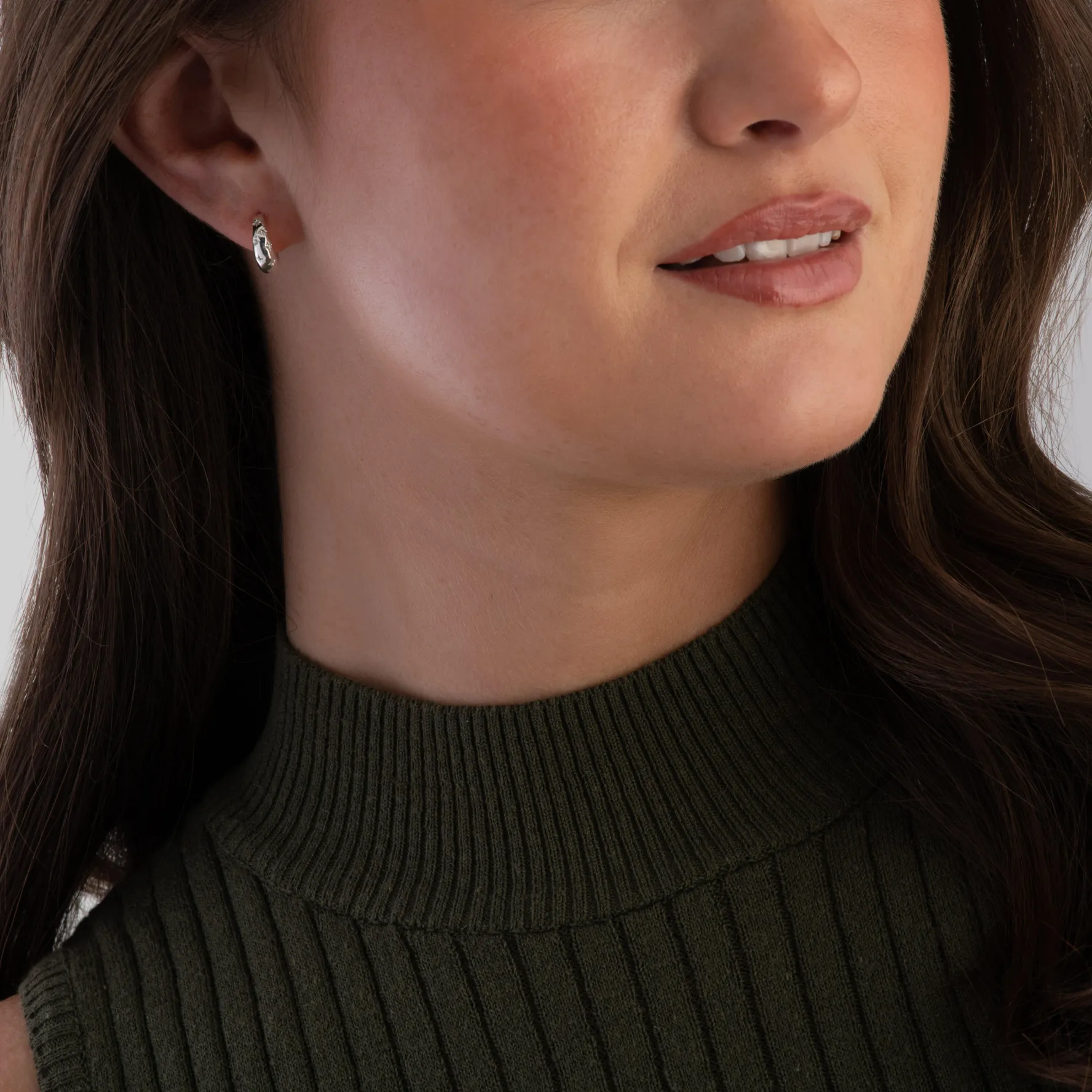 Astley Clarke Celestial Silver White Sapphire Huggie Hoop Earrings
