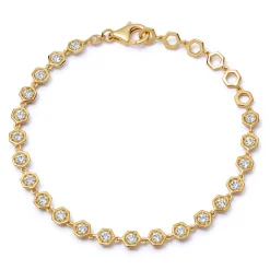 Astley Clarke Deco 18ct Yellow Gold Vermeil White Sapphire Tennis Bracelet