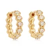 Astley Clarke Deco 18ct Yellow Gold Vermeil White Sapphire Hoop Earrings