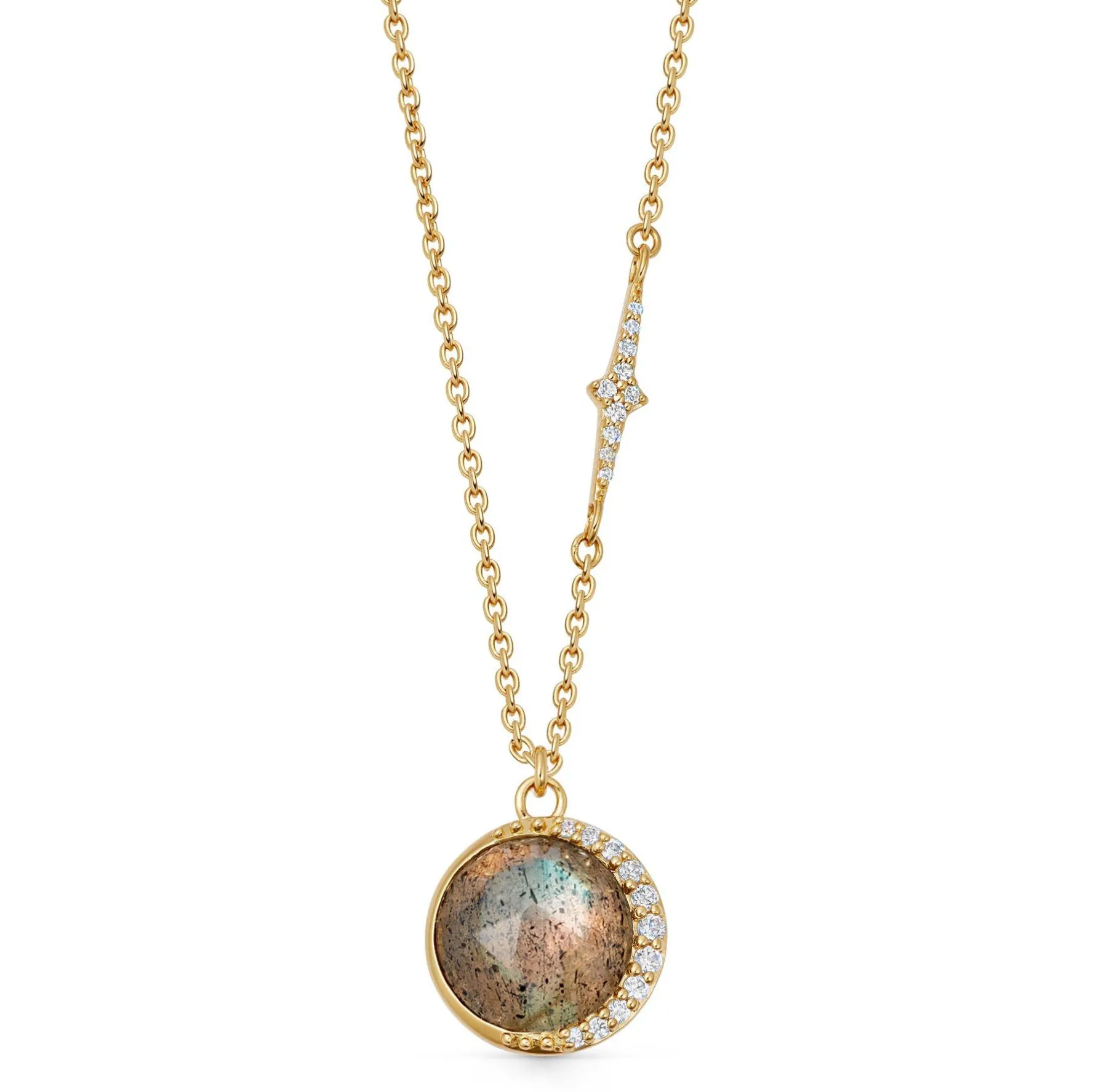 Astley Clarke Luna 18ct Yellow Gold Vermeil Labradorite Pendant
