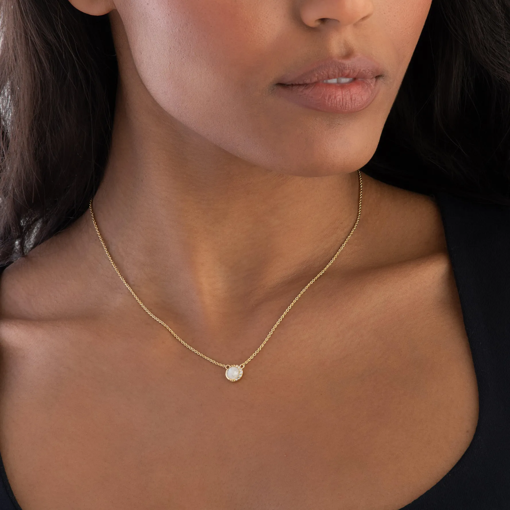 Astley Clarke Luna 18ct Yellow Gold Vermeil Moonstone Pendant