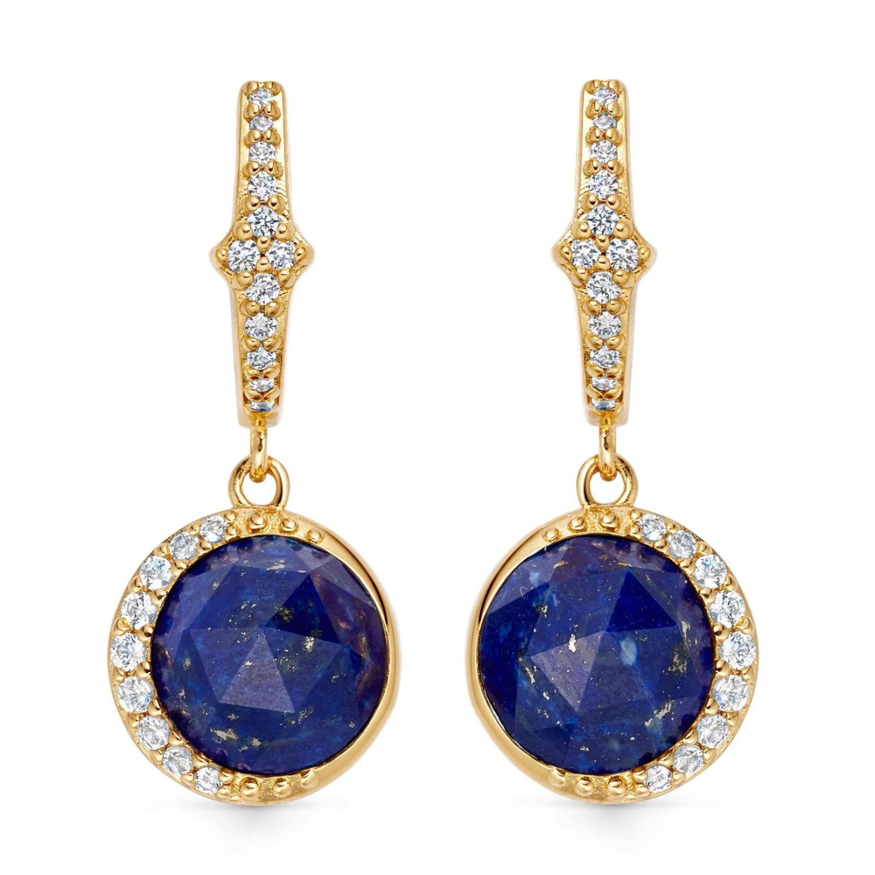 Astley Clarke Luna 18ct Yellow Gold Vermeil Blue Lapis Hoop Earrings