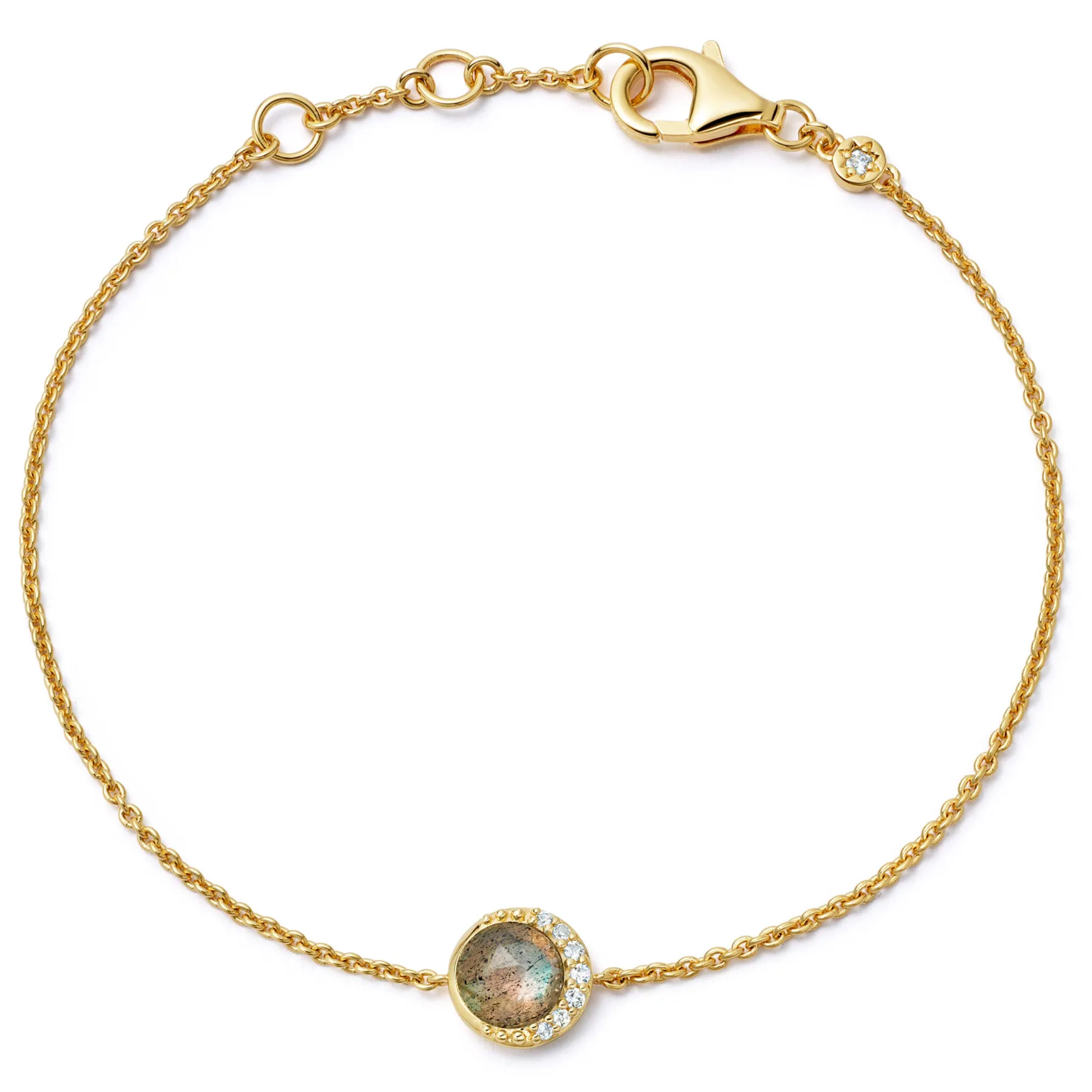 Astley Clarke Luna 18ct Yellow Gold Vermeil Labradorite Bracelet