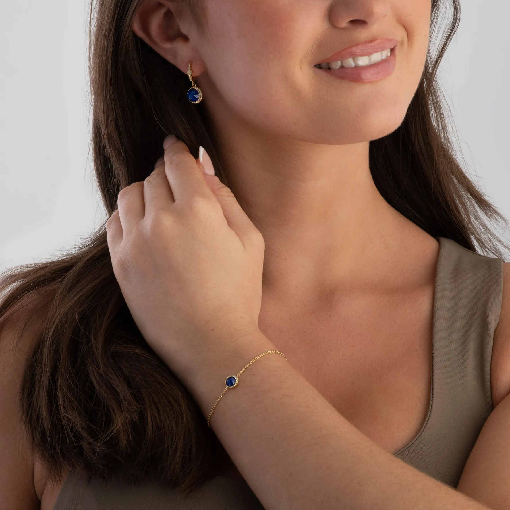 Astley Clarke Luna 18ct Yellow Gold Vermeil Blue Lapis Bracelet