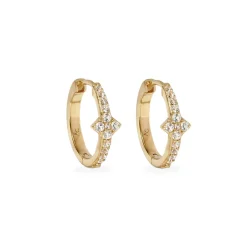 Astley Clarke Luna Light 18ct Yellow Gold Vermeil White Sapphire Hoop Earrings