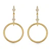 Astley Clarke Luna Light 18ct Yellow Gold Vermeil White Sapphire Hoop Stud Earrings