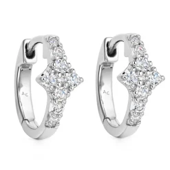 Astley Clarke Luna Silver White Sapphire Huggie Earrings
