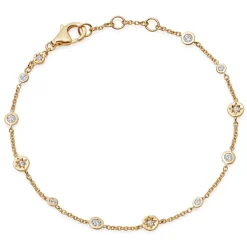 Astley Clarke Polaris North Star 18ct Yellow Gold Vermeil White Sapphire Station Bracelet