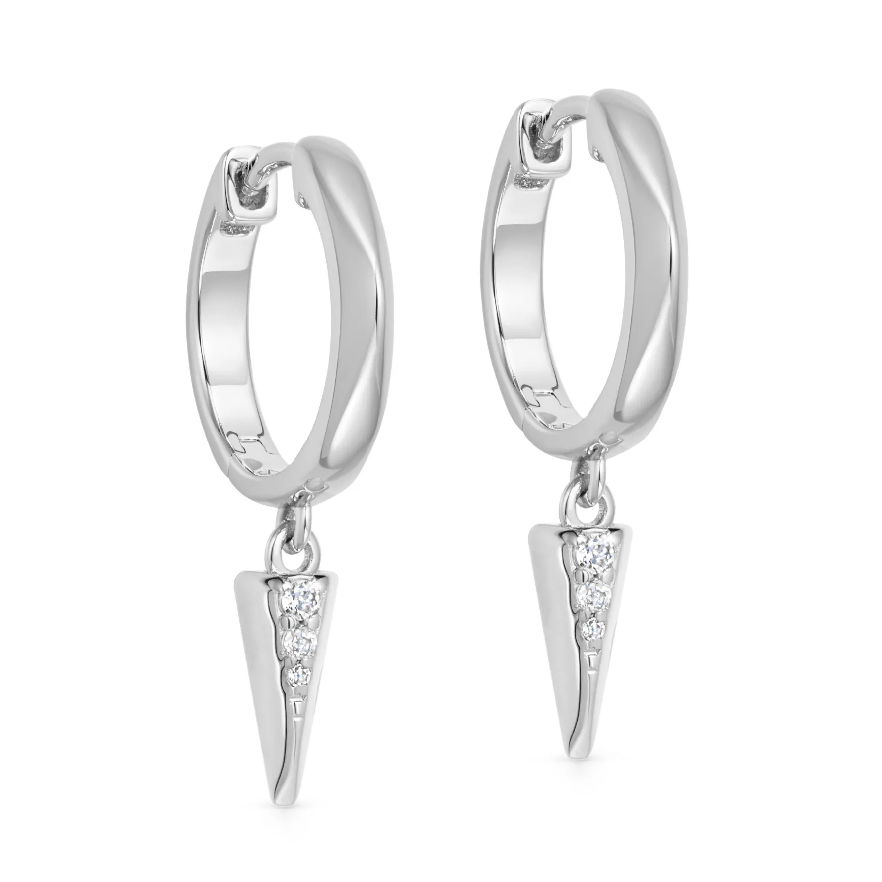 Astley Clarke Silver Shard White Sapphire Drop Earrings