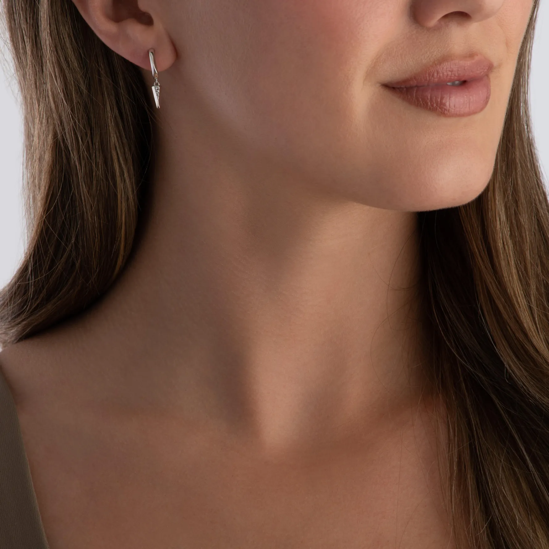Astley Clarke Silver Shard White Sapphire Drop Earrings