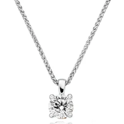 Beaverbrooks Beyond Brilliance 18ct White Gold and Rose Gold Diamond Solitaire Pendant