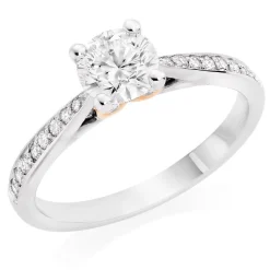 Beaverbrooks Beyond Brilliance 18ct White Gold and Rose Gold Diamond Solitaire Ring