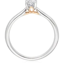 Beaverbrooks Beyond Brilliance 18ct White Gold and Rose Gold Diamond Solitaire Ring