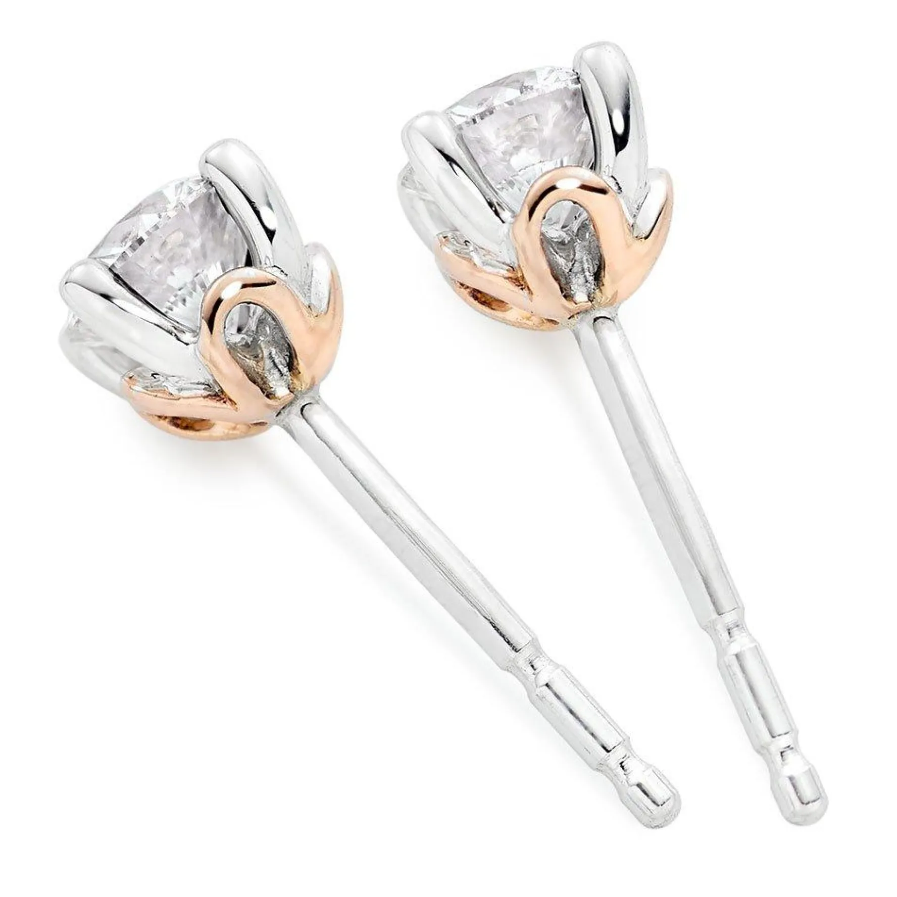 Beaverbrooks Beyond Brilliance 18ct White Gold and Rose Gold Diamond Earrings