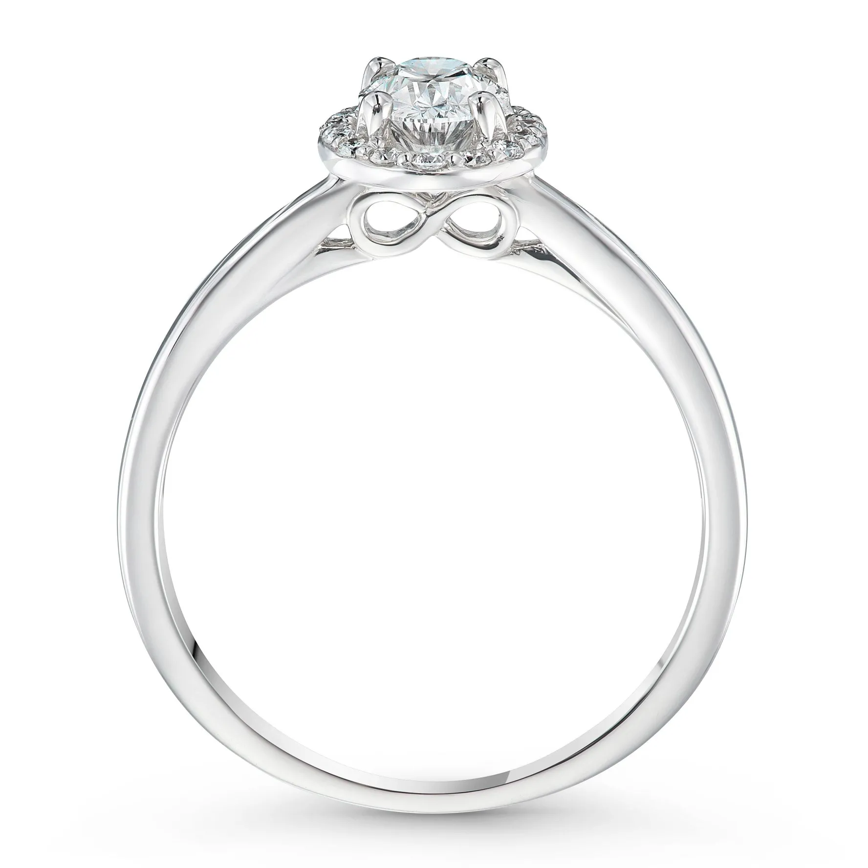 Beaverbrooks Beyond Brilliance 18ct White Gold Oval Shaped Diamond Halo Ring
