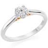 Beaverbrooks Beyond Brilliance 18ct White Gold and Rose Gold Diamond Halo Ring