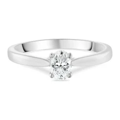 Beaverbrooks Beyond Brilliance 18ct White Gold Oval Shaped Diamond Solitaire Ring