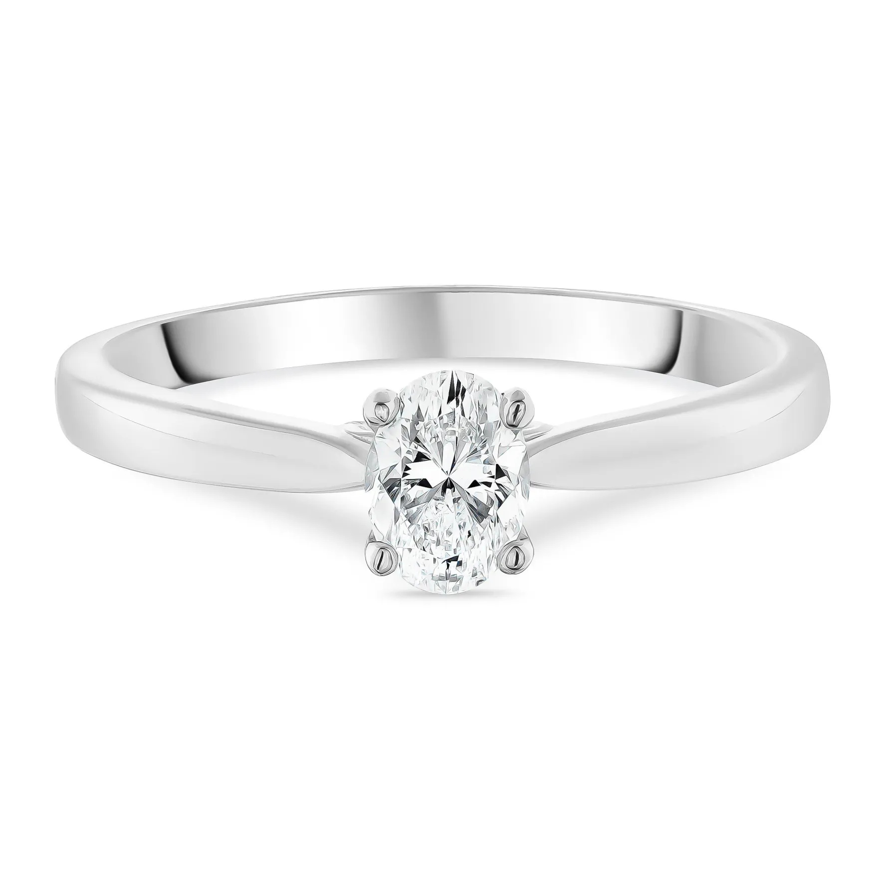 Beaverbrooks Beyond Brilliance 18ct White Gold Oval Shaped Diamond Solitaire Ring