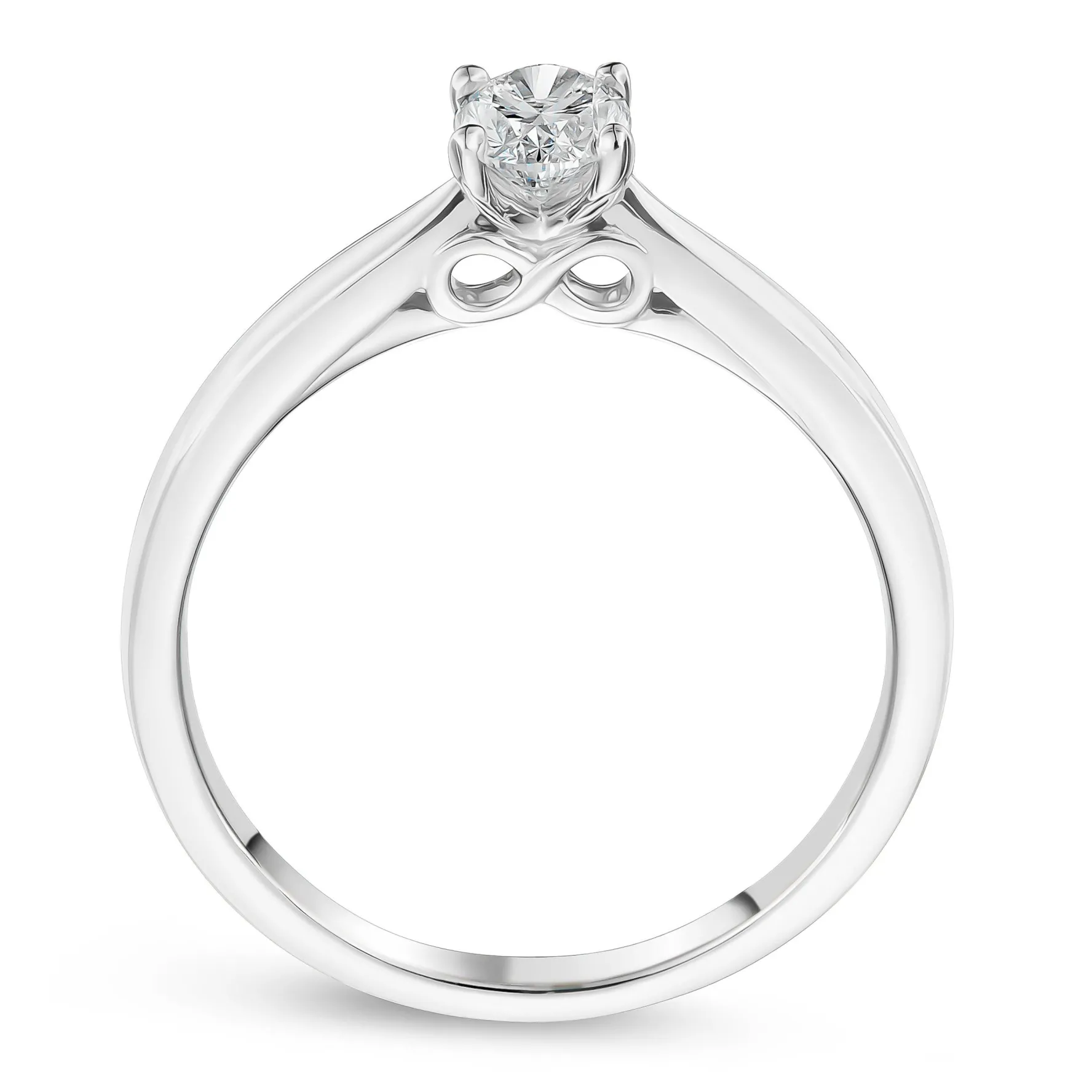 Beaverbrooks Beyond Brilliance 18ct White Gold Oval Shaped Diamond Solitaire Ring