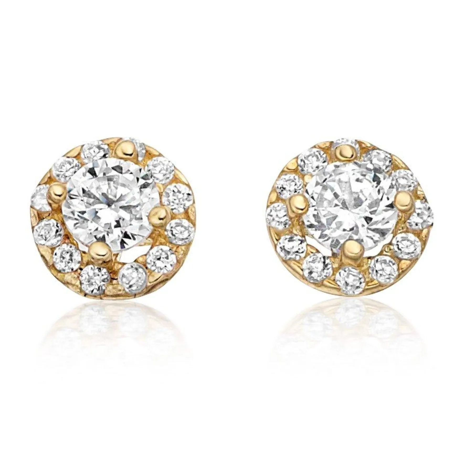 Beaverbrooks 9ct Gold Cubic Zirconia Stud Earrings