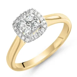 Beaverbrooks 9ct Gold Diamond Cluster Ring