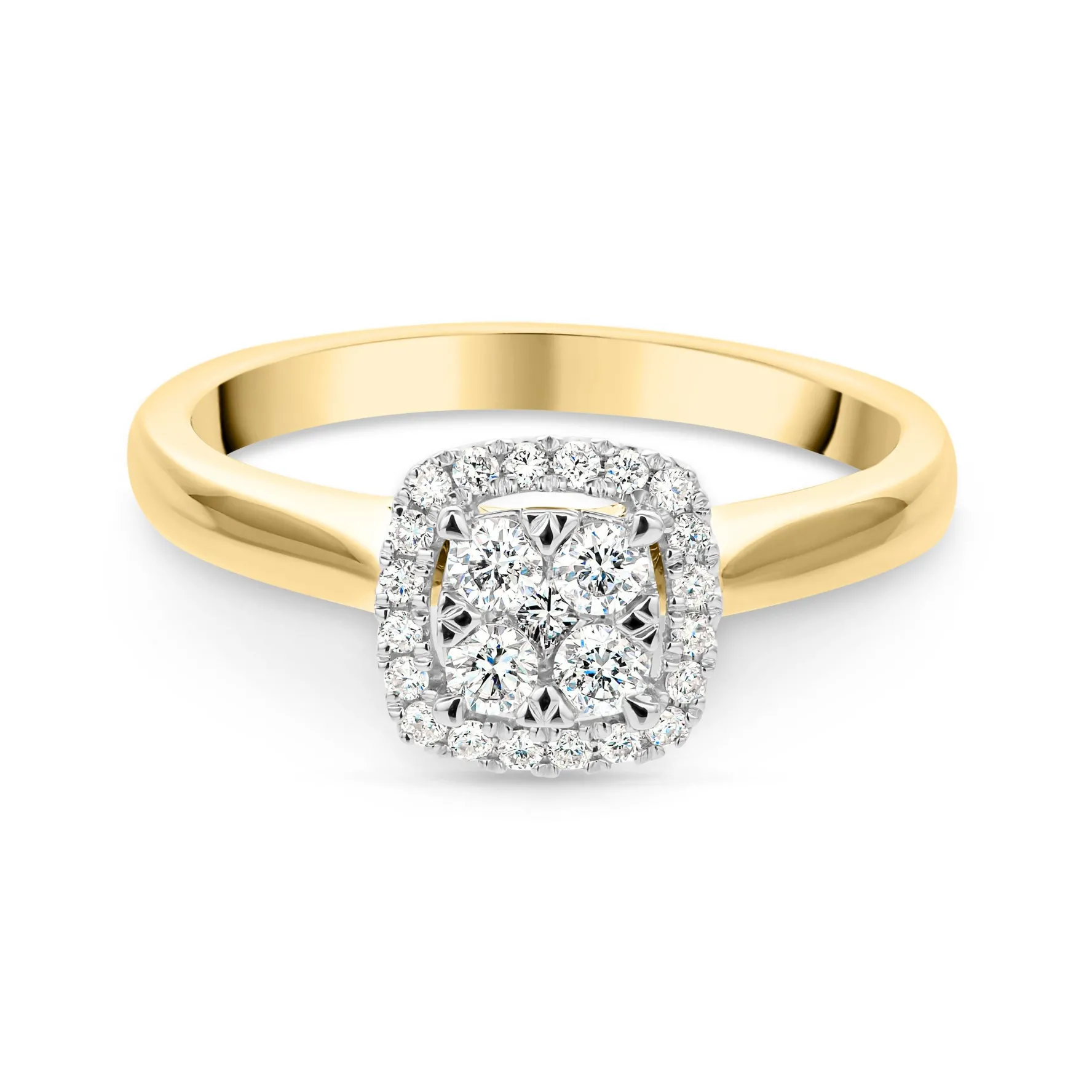 Beaverbrooks 9ct Gold Diamond Cluster Ring