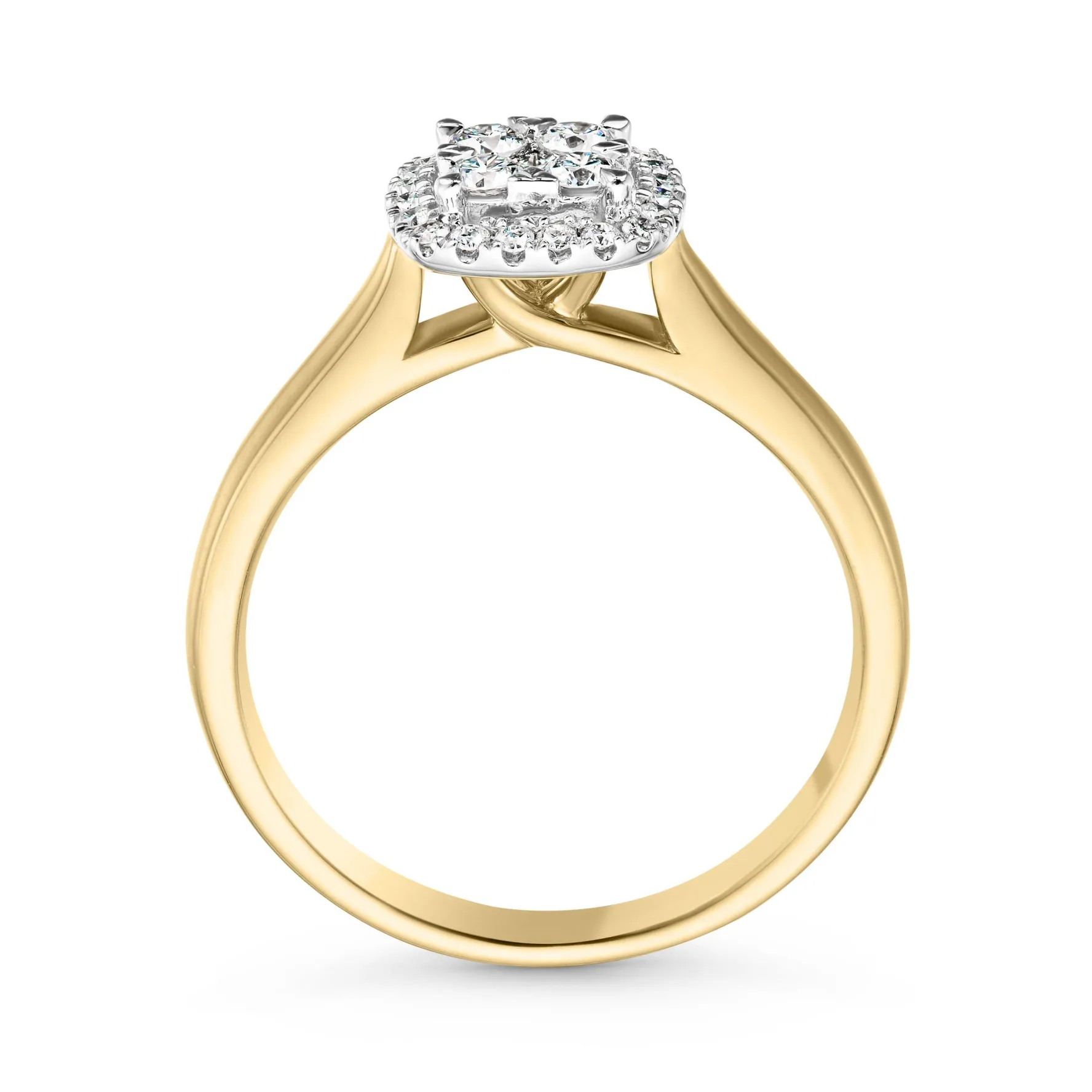 Beaverbrooks 9ct Gold Diamond Cluster Ring