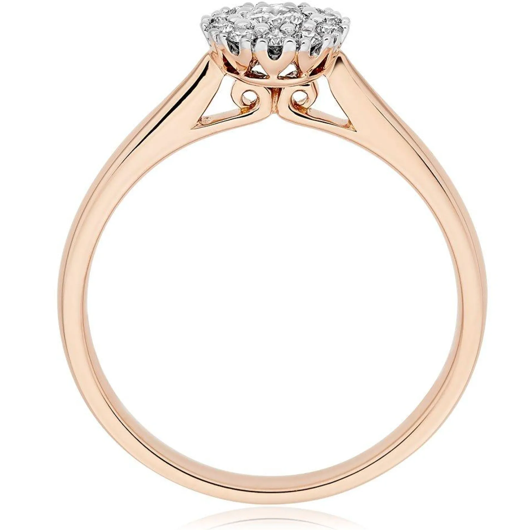 Beaverbrooks 18ct Rose Gold Diamond Halo Ring
