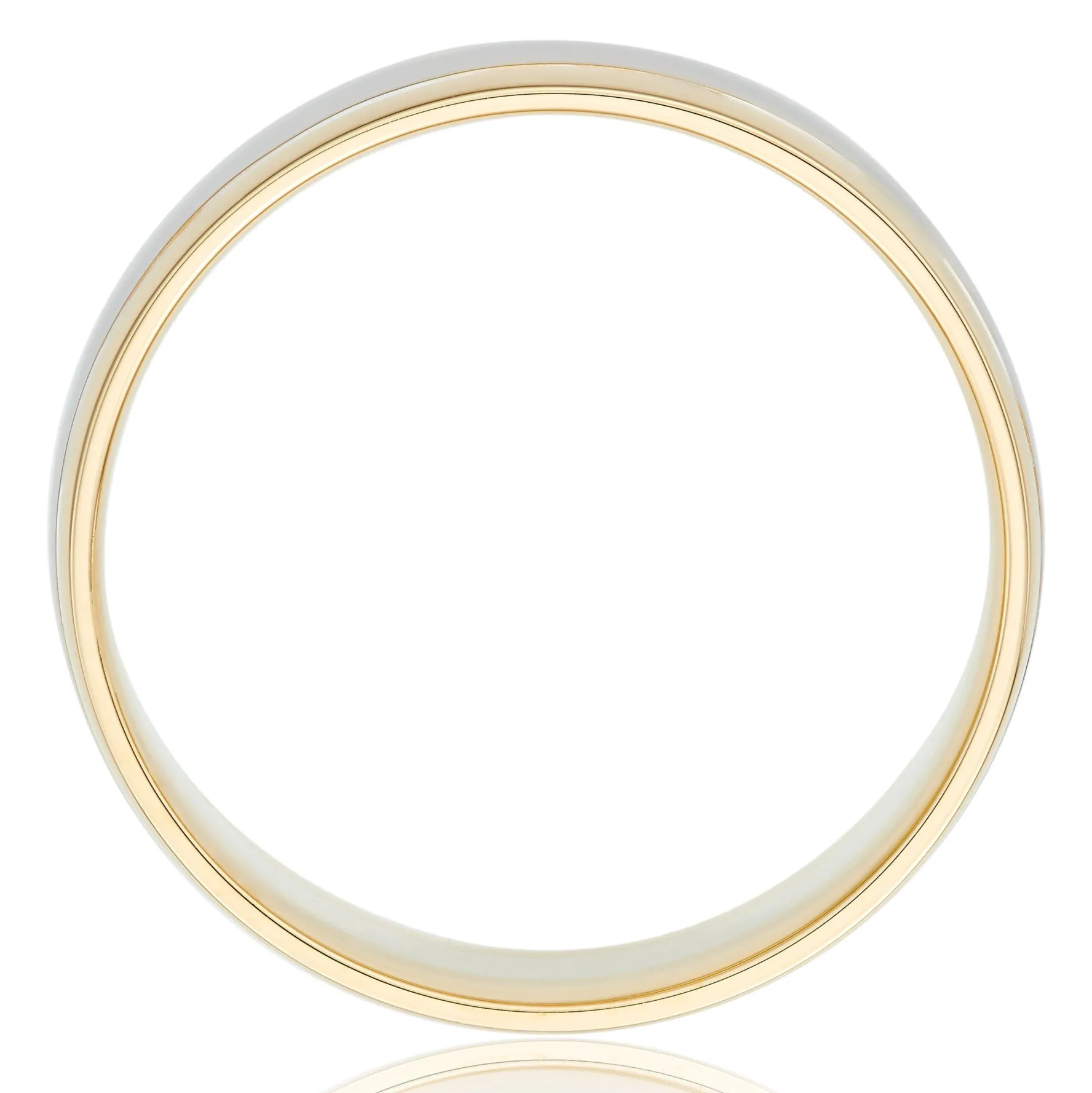 Beaverbrooks 9ct White and Yellow Gold 6mm Men’s Wedding Ring