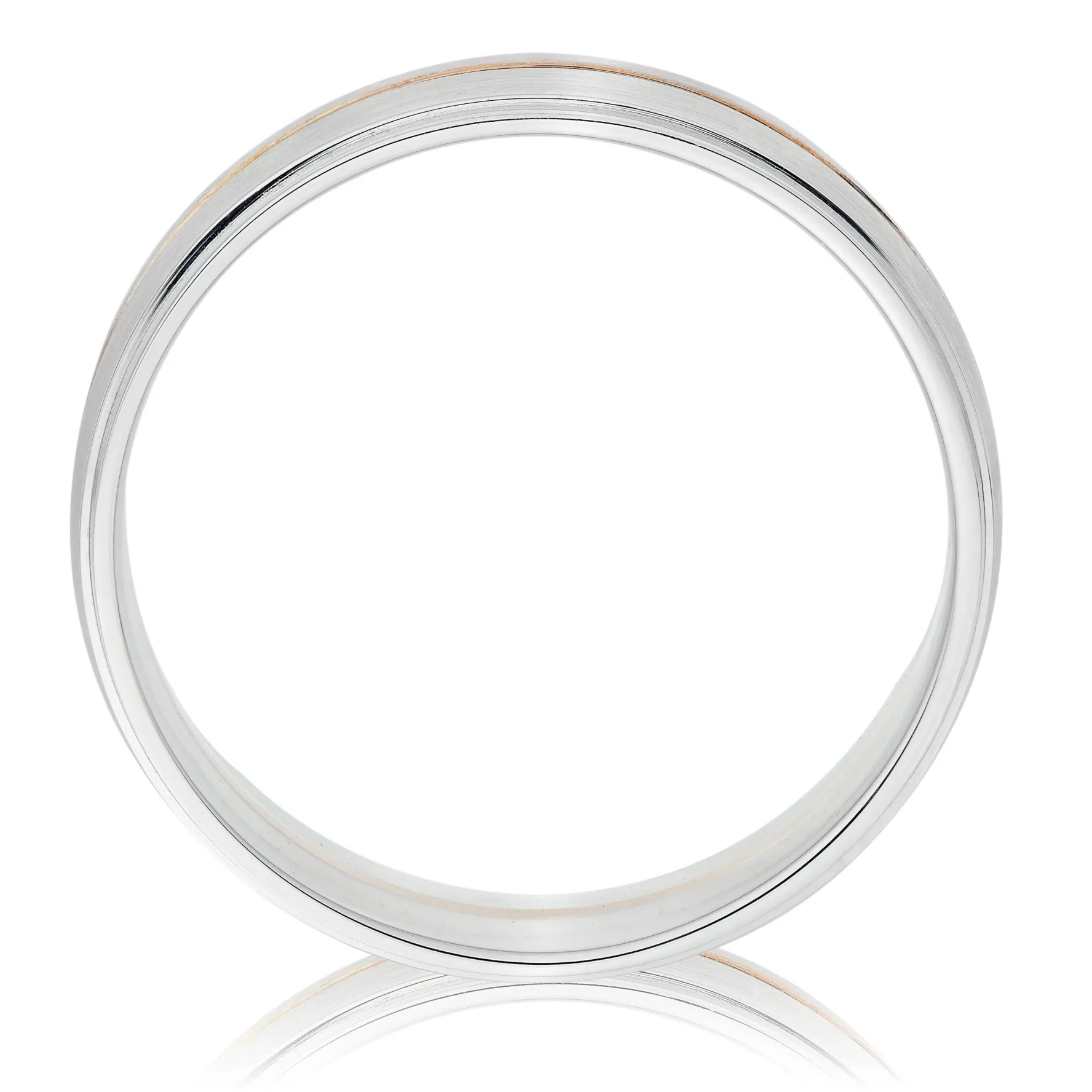 Beaverbrooks 9ct White and Rose Gold 6mm Men's Wedding Ring