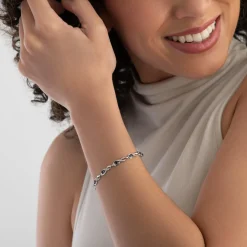 Beaverbrooks 9ct White Gold Diamond Sapphire Bracelet