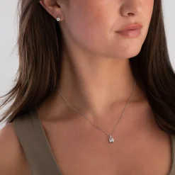 Beaverbrooks 9ct White Gold Cubic Zirconia Pendant