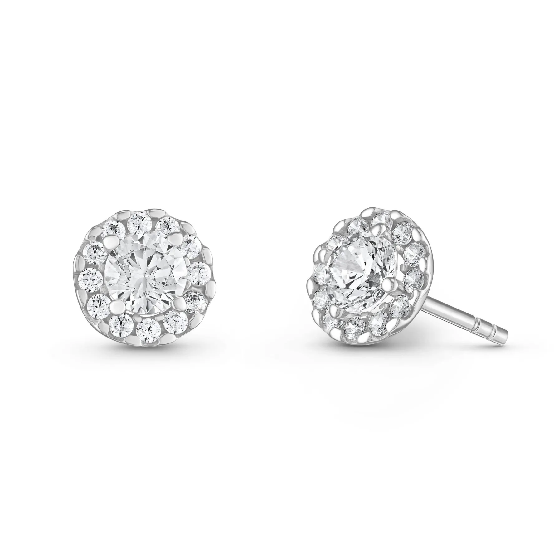 Beaverbrooks 9ct White Gold Cubic Zirconia Stud Earrings
