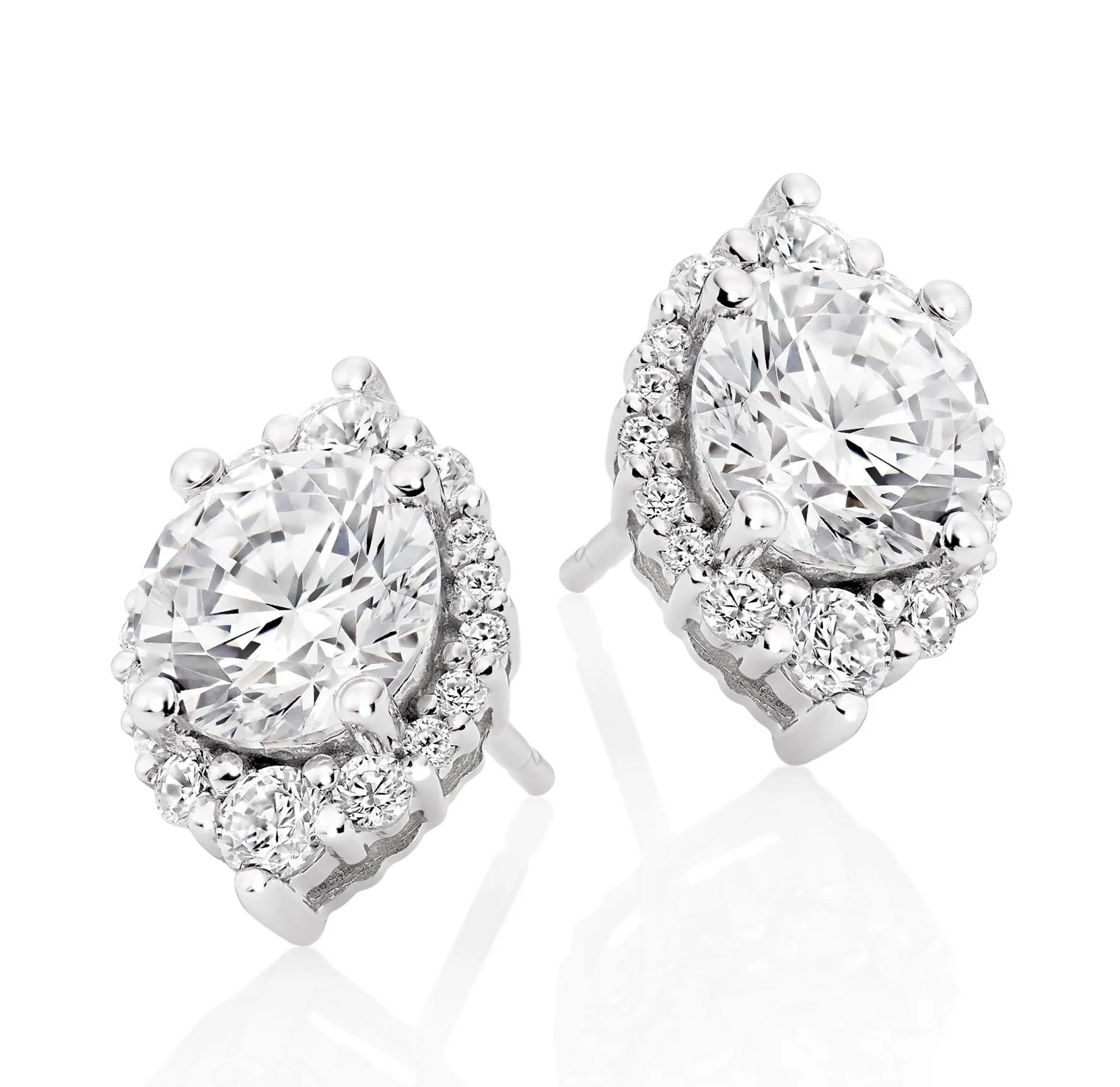 Beaverbrooks 9ct White Gold Cubic Zirconia Stud Earrings