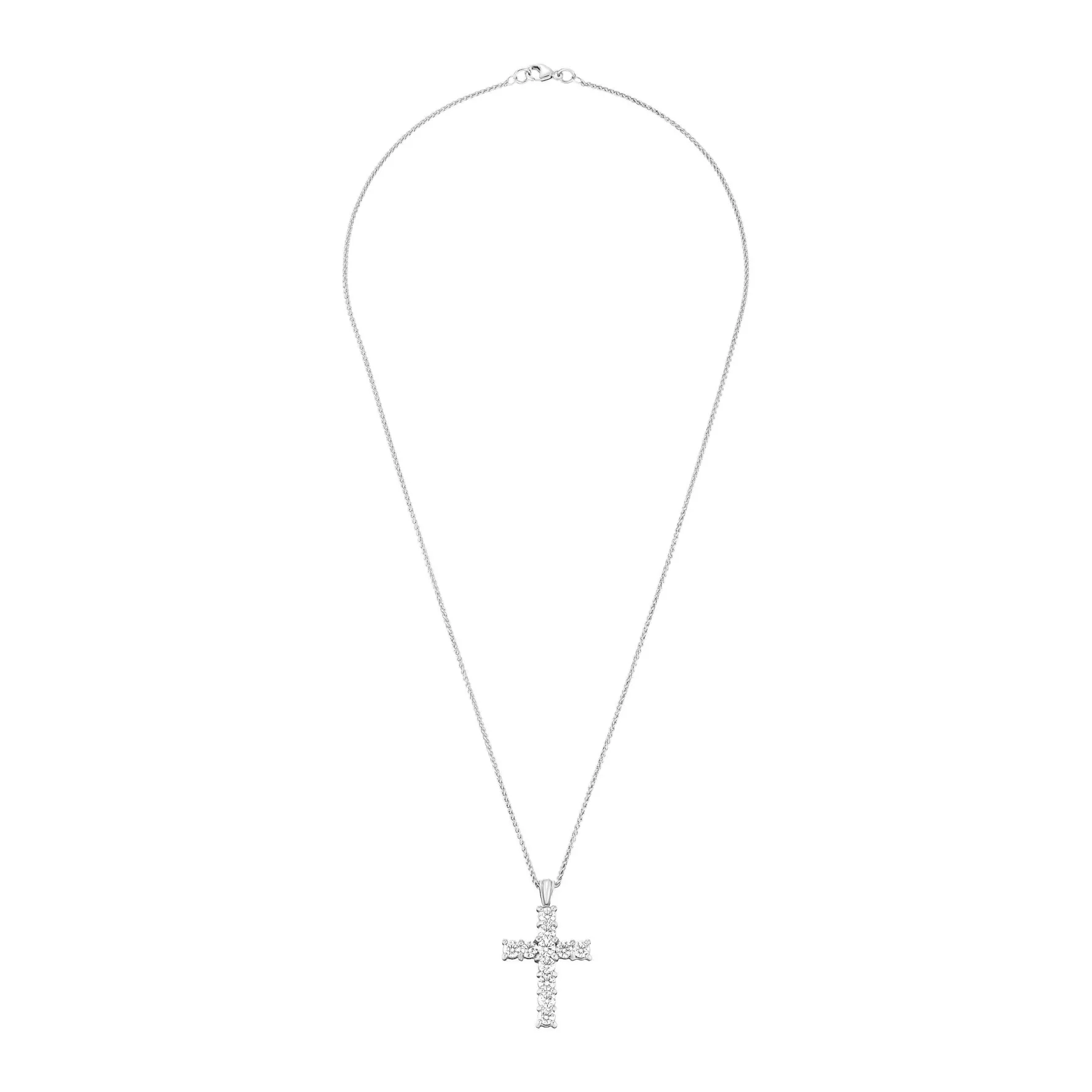 Beaverbrooks 18ct White Gold Diamond Cross Pendant