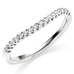 Beaverbrooks 18ct White Gold Diamond 2mm Shaped Wedding Ring