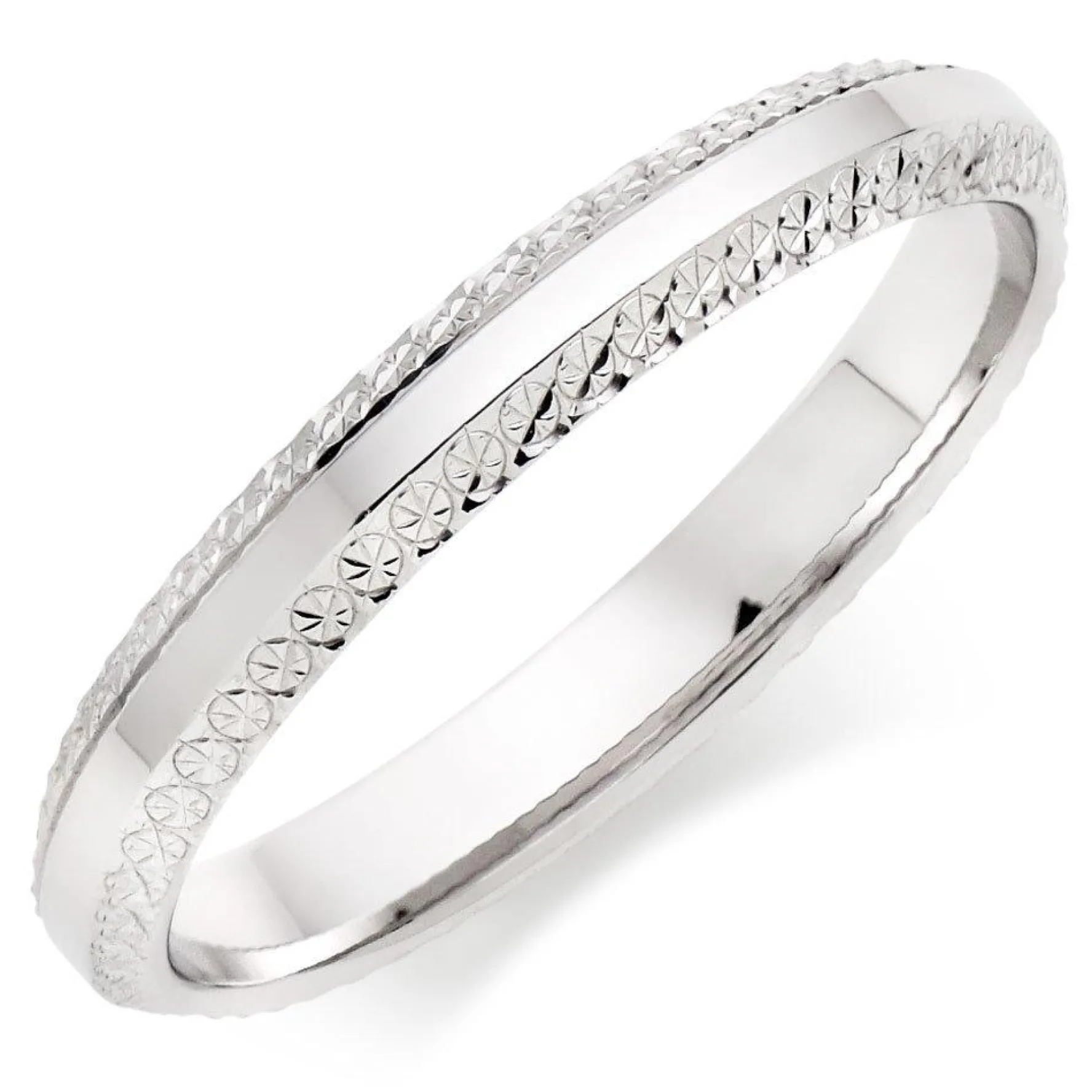 Beaverbrooks 18ct White Gold 3mm Sparkle Cut Ladies Ring