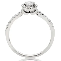 Beaverbrooks 18ct White Gold Diamond Pear Shaped Halo Engagement Ring