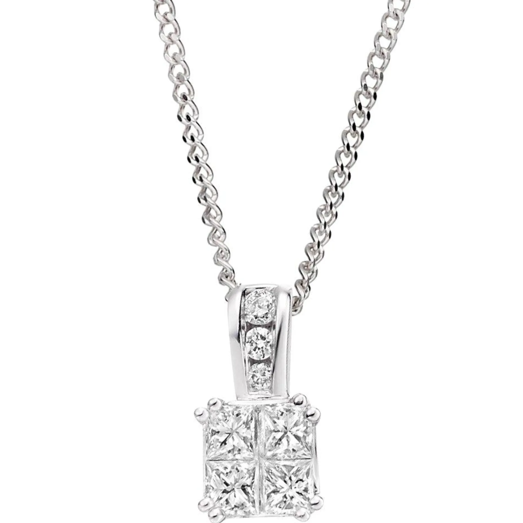 Beaverbrooks 18ct White Gold Diamond Pendant
