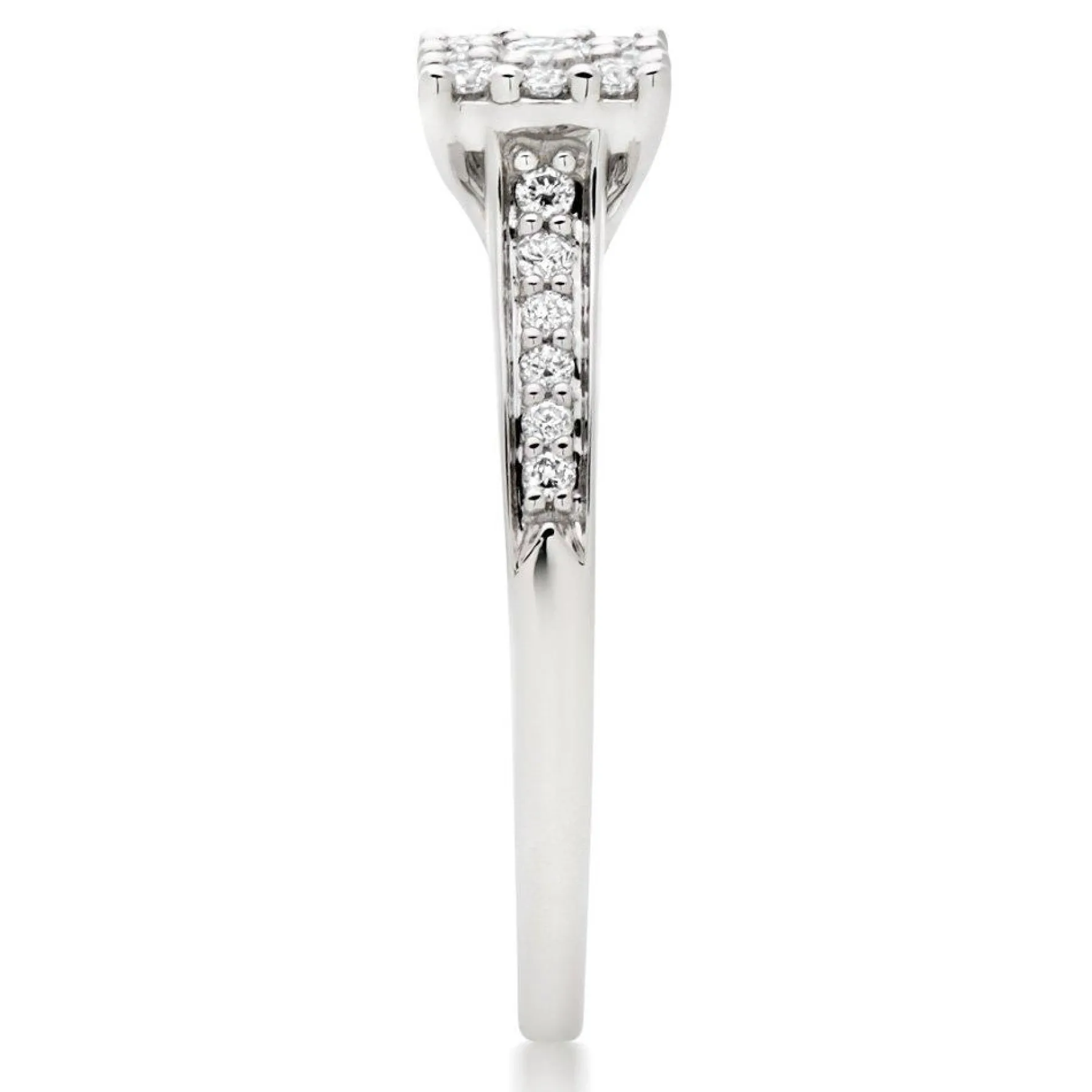 Beaverbrooks 9ct White Gold Diamond Cluster Engagement Ring