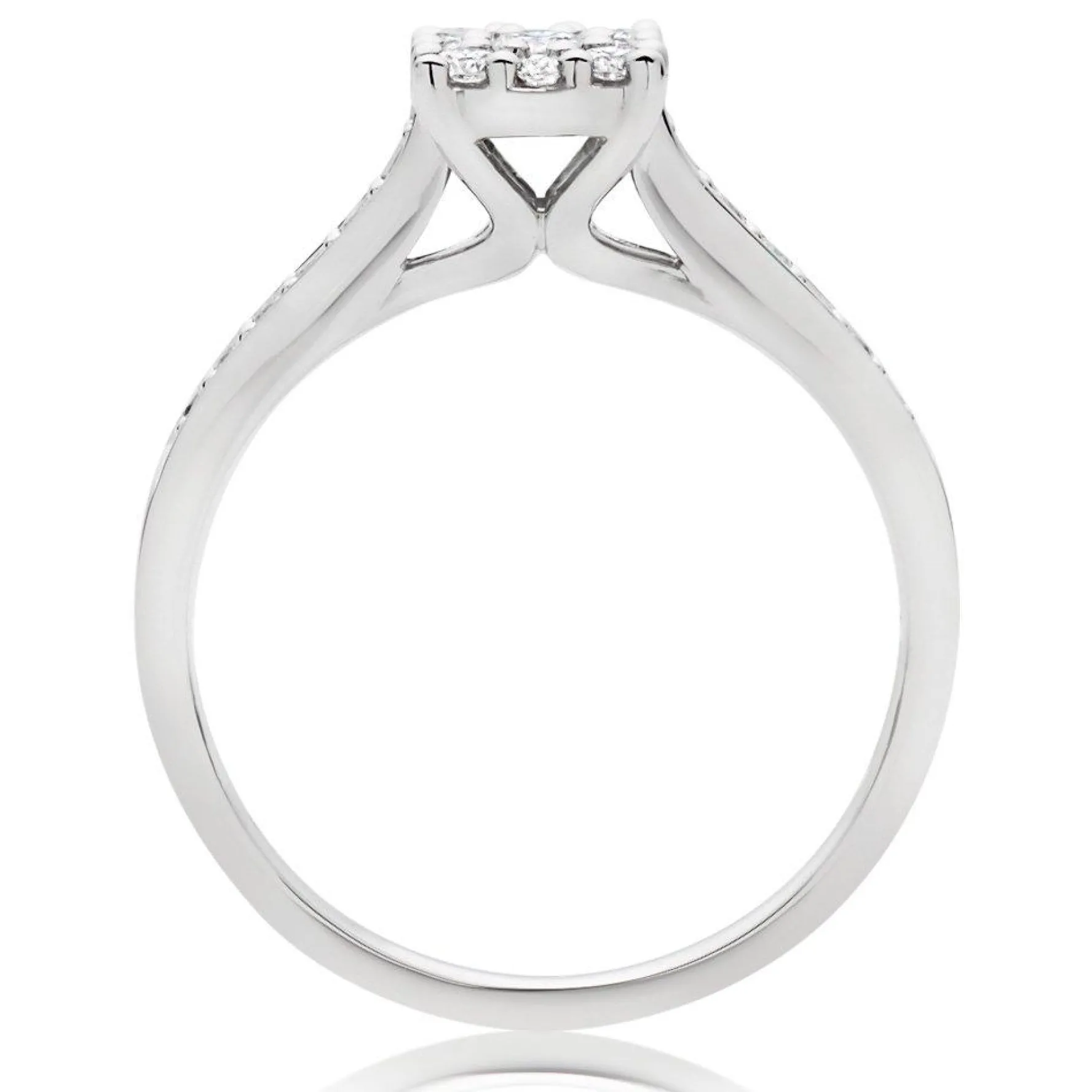 Beaverbrooks 9ct White Gold Diamond Cluster Engagement Ring