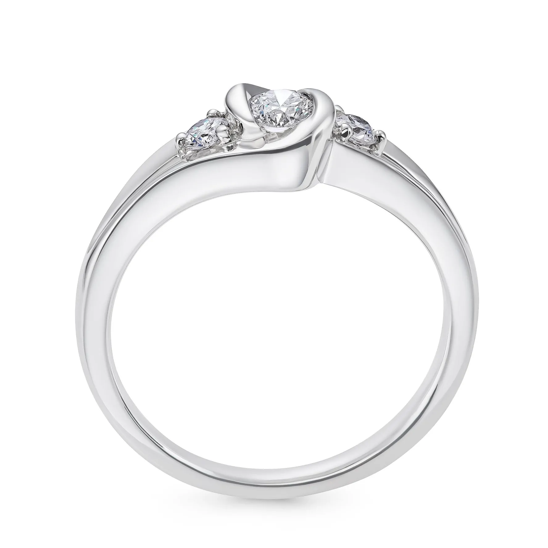 Beaverbrooks 9ct White Gold Diamond Three Stone Engagement Ring