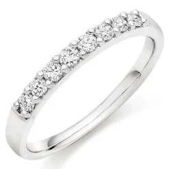 Beaverbrooks 9ct White Gold Diamond 2mm Half Eternity Ring