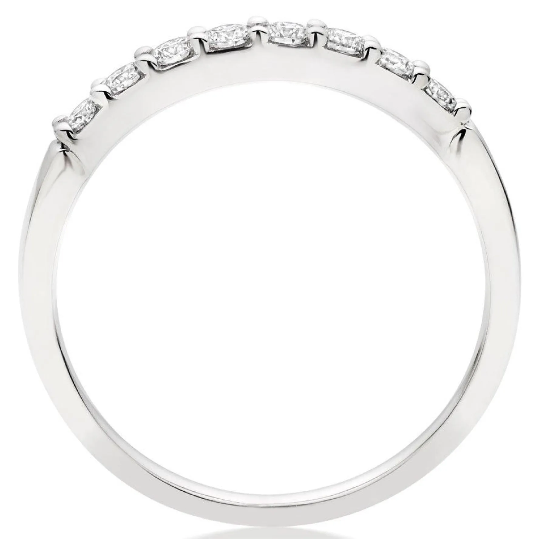 Beaverbrooks 9ct White Gold Diamond 2mm Half Eternity Ring